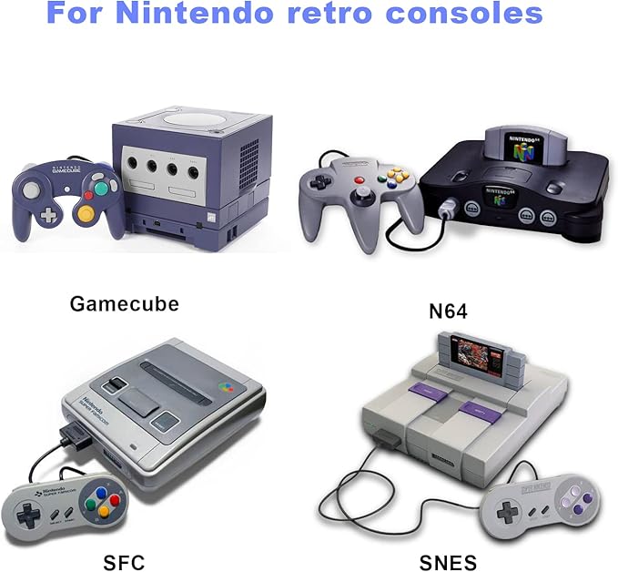 Azduou N64 to HDMI Converter Converts N64 Game Console Video Signal to HDMI Signal Easily Connect The Game Console to HDTV Adapter/Converter（Support N64，SNES，SFC，NGC 4 in 1）