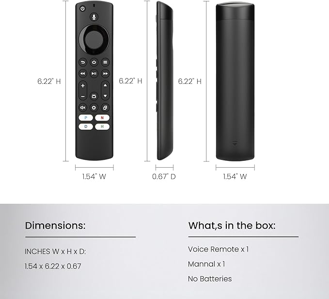IDGPUW Replacement Remote Control for Fire Smart TV, Compatible with Insignia, Toshiba, Amazon Fire Smart TV