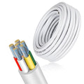 16 Gauge 6 Conductor Electrical Wire, 100FT Low Voltage 16/6 Tinned Copper Stranded 6 Wire Cable, 16 AWG White Flexible Extension Power Cord for Sprinkler, Thermostat, Speaker, Irrigation, Automotive