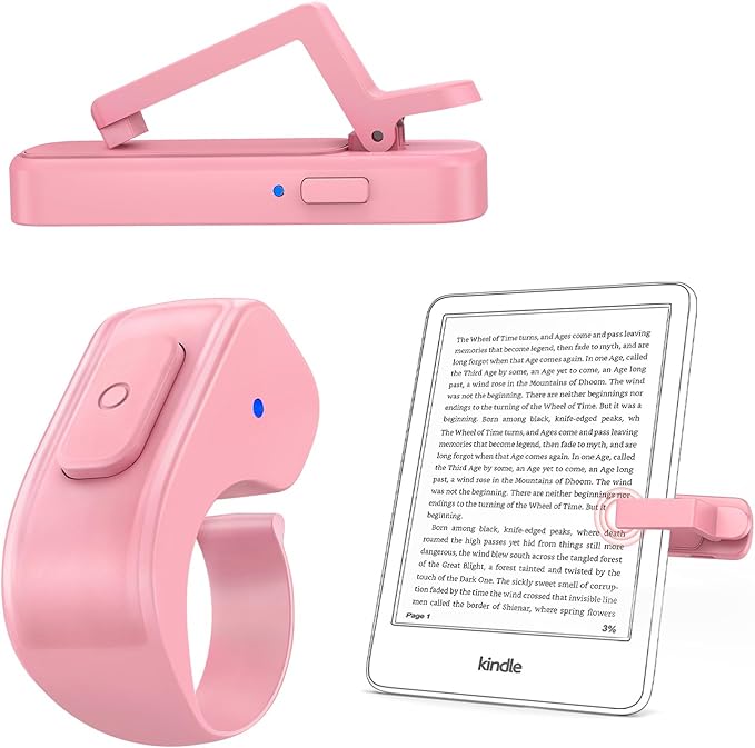 DATAFY [Case-Friendly] Remote Control Page Turner Ring for Kindle Paperwhite Oasis Scribe Kobo eReaders, Camera Camcorder Remote Controls, Page Turner Clicker for iPhone ipad Tablets with Storage Bag