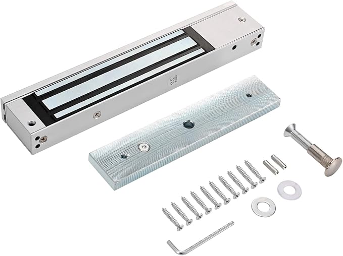 Electric Magnetic Lock with Z and L Bracket 280KG 600LBS Holding Force Electromagnet Lock 12V Fail Safe NC Mode Single Door for Access Control System