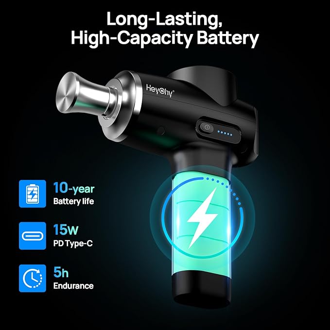 Professional Muscle Massage Gun Deep Tissue with Metal Head Therapy, Portable Handheld Muscle Massager, Percussion Back Body Masajeador 12mm Amptitude, Electric Back and Neck Massager for Athletes