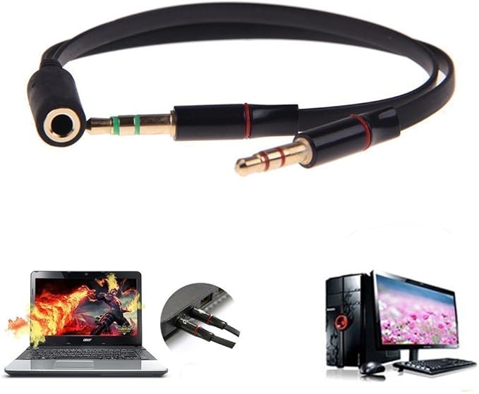 D & K Exclusives Headphone Splitter for Computer, 3-Pack Audio/Mic Splitter 3.5mm Female to 2 Dual 3.5mm Male Headphone Mic Audio Y Splitter Cable Smartphone Headset to PC Adapter, Black, Red, White
