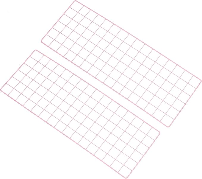 PATIKIL 31.5"x12" Wire Grid Panel, 2 Pack Board Photo Pictures Memo Display Grid Panels Hanging Organizer Wall Decorative Panel for Home Office Wedding, Pink