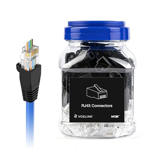 VCE 50-Pack Cat6 RJ45 Pass Through Connector by VCE