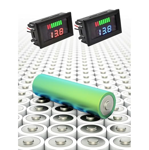 Battery Charge Level Indicator Car Battery Capacity Meter Tester Checker 12V-72V Blue Motorcycle Checker Auto Tester Fuel Gauge Indicator