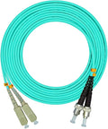 Jeirdus 100 Meters 328ft SC to ST Duplex 50/125 10G OM3 Multi-Mode Fiber Optic Cable Jumper Optical Patch Cord SC-ST