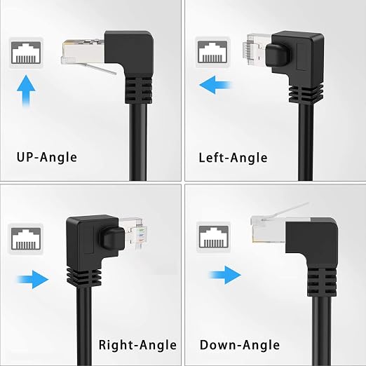 2Pack Cat6 Extension Cable 90 Degree 10cm-4inch, CAT 6 Ethernet Extender Right - Image 7