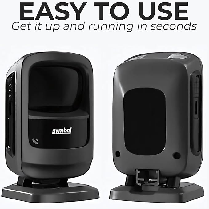 Zebra DS9208 Hands-Free Barcode Scanner Bundle - Symbol Motorola 2D Scanner - High-Speed Zebra DS9208 Barcode Scanner for Retail & POS Systems - Durable & Efficient (Renewed)
