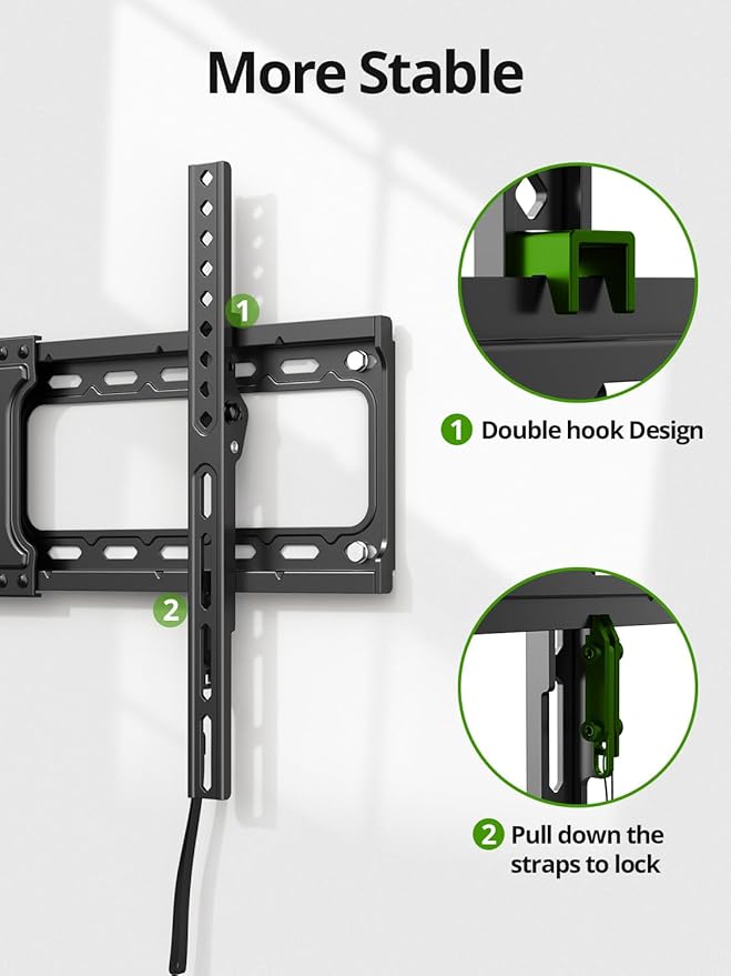 USX MOUNT Tilting TV Wall Mount for Most 37"-95" Flat Curved Screen Television, TV Bracket with Max VESA 600x400mm up to 132lbs, Low Profile Tilt Mount for 16", 24" Stud