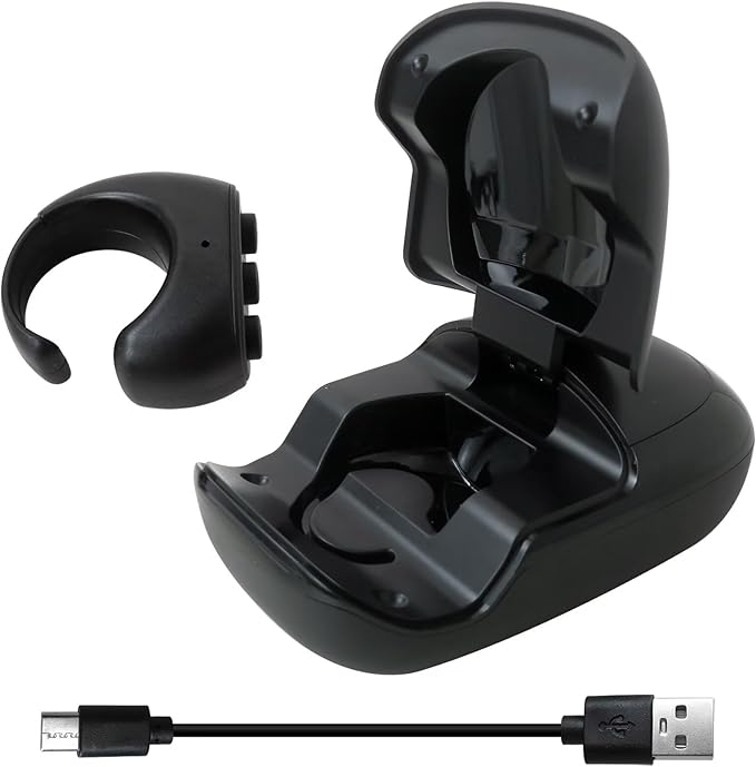 HEKUTU Social Media Scrolling Ring Remote - Hands-Free Controller for T-ikT-ok Yout-ube IG - Black