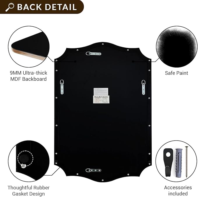ANDY STAR Brushed Bronze Bathroom Mirror, 22x30 Inch Vanity Mirror, Scalloped Mirrors for Bathroom, Anti-Rust Stainless Steel Frame, Stunning Curved Design Ideal for Bathroom, Living Room, Mantel