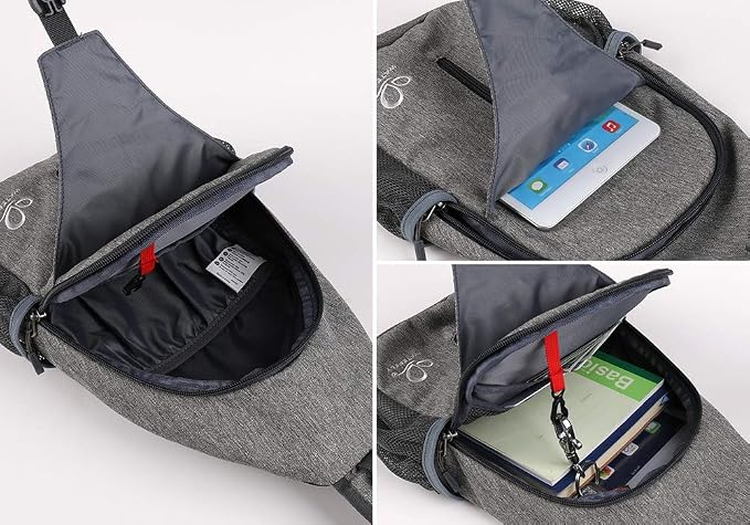 WATERFLY Crossbody Sling Backpack Sling Bag Travel Hiking Chest Bag Daypack - Image 4