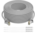Adoreen Cat 6 Ethernet Cable 30 Ft-Gray, Outdoor & Indoor Snagless Long Round by Adoreen