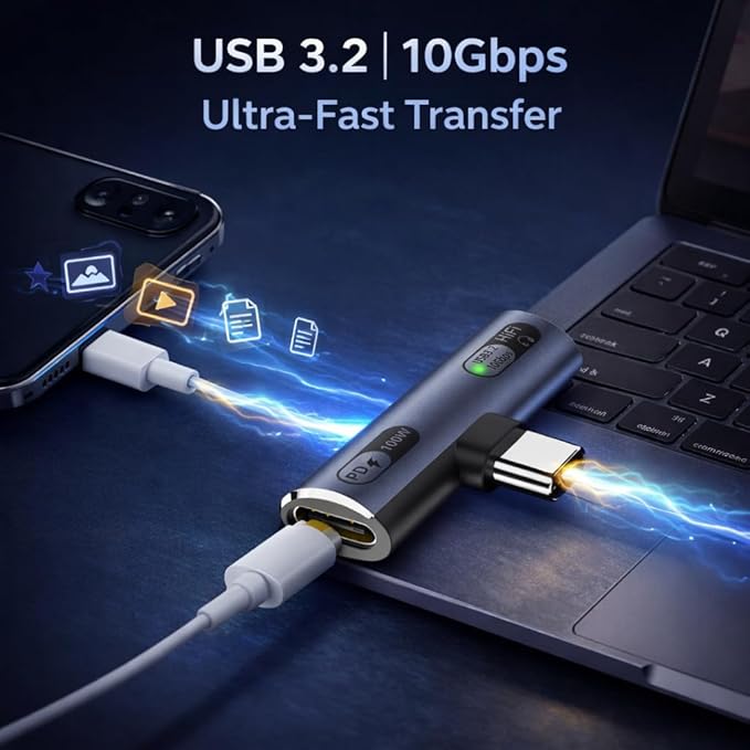 Mizi 2025 Upgraded USB C Splitter 100W Fast Charging Adapter – Dual USB C Headphone & Charger Dongle for iPhone 16/15, iPad, MacBook, Galaxy S24/S23, Pixel & More – Audio + Power Adapter - Grey