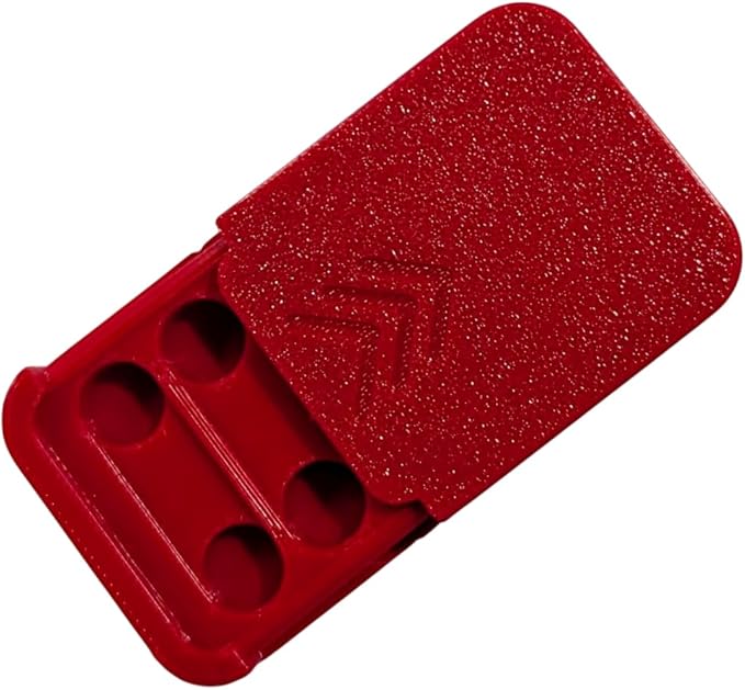 3BP - Size 312 Hearing Aid Battery Case, New Slim Design Pocket Size Storage Container (RED SMALL (4))"