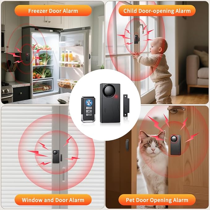 WSDCAM 110dB Door Alarm with Remote, Wireless Anti-Theft When Opened, Door - Image 7