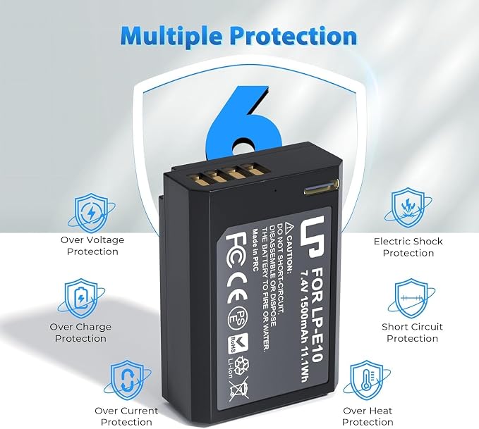 LP LP-E10 Battery 2-Pack 1500mAh USB-C Fast Charging - Image 6