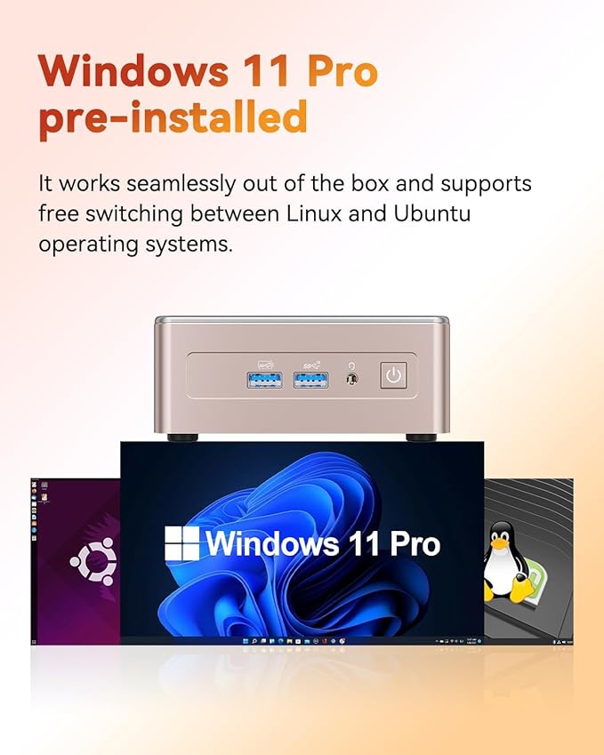 GEEKOM A5 2026 Mini PC with AMD Ryzen 5 7430U, 3-Year Coverage, 16GB RAM(Upgradable, Not LPDDR)&1TB M.2 NVMe SSD, Windows 11 Pro Desktop Computer Support 8K/Wi-Fi 6/BT 5.2/USB 3.2/SD Slot/6x USB