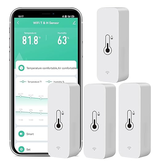 4-Pack WiFi Temperature Humidity Sensor: Wireless Temperature Humidity Monitor by SENCKIT