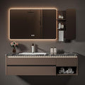 Modern Bathroom Vanity - Spacious Deep Sink | Defogging LED Mirror & Human Body Sensor Light, Open Side Panel, Floating Smart Bathroom Vanities (72IN)