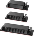 Halsouy Cable Management Clips, 20Pcs Cord Organizers Wire Clips Cord Holder for TV PC Ethernet Cable Desk Home Office (Black)