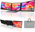 14" Laptop Screen Extender, FHD 1200P IPS Dual/Triple Portable Monitor for Laptop, 360° Flip Left Screen, USB-C/HDMI Plug & Play, Multi Travel Computer Monitor Display for 12-17.3" Win/Mac -S7C