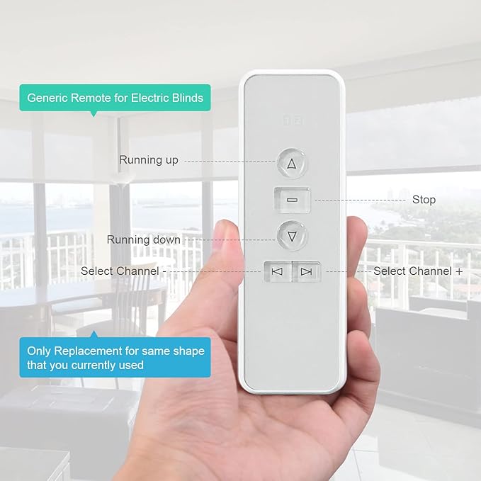 Sortfle AC123-022 Channel Wireless RF433.92 Controller Traansmitter Remote, Working for Electric Blinds