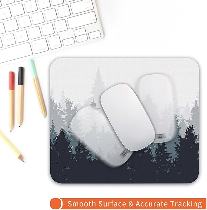 Armanza Square Mouse Pad Forest, Personalized Premium-Textured Custom Mouse Mat Design, Washable Mousepad Cloth, Non-Slip Rubber Base Computer Mouse Pads for Wireless Mouse