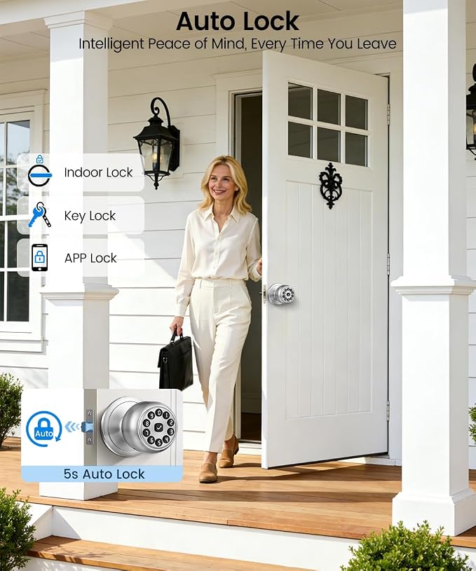 Smart Door Lock, Smart Keypad Door Knob - Image 4