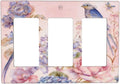 Bvtewkhz Floral Birds Morris 3 Gang Triple Rocker Decorative Outlet Covers Light Switch Plate Electrical Receptacle Switchplate For Bathroom Kitchen Bedroom