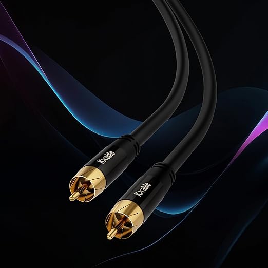 Subwoofer Cable RCA to RCA Audio Cable 75FT, Digital Coaxial Audio Cable, Premium S/PDIF RCA Cord for Home Theater, HDTV, Subwoofer, Hi-Fi System, Amplifier, 22AWG Tinned Copper, Double Shielded