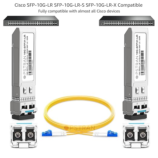 OPSTRAN 10GBASE-LR SFP+ Optical Transceiver Module Compatible with Cisco SFP-10G-LR SFP-10G-LR-S SFP-10G-LR-X 10G SFP+ 1310nm 10km DDM Duplex LC SMF 4 Pack
