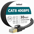 Jadaol Cat 8 Ethernet Cable 30 ft, 40Gbps 2000MHz Flat RJ45 S/FTP LAN Patch by Jadaol
