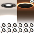 POWERASIA 12 Pack 4 Inch Black LED Can Lights by POWERASIA