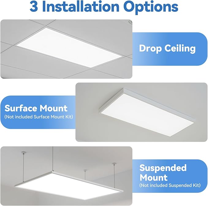 CycevSun 36-Pack 2x4 LED Flat Panel Light - Drop Ceiling, 40/50/60W Selectable, Up to 6600LM, 4CCT 3000K/4000K/5000K/6000K, 0-10V Dimmable, 100-277V, ETL Listed, 5-Year Service