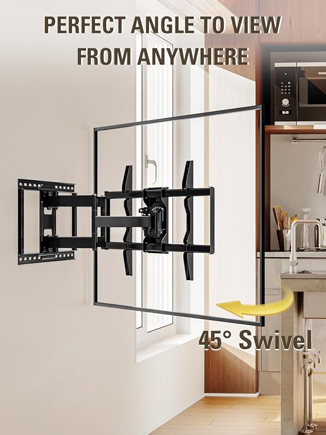 Mounting Dream TV Wall Mount TV Bracket for Most 42-90 Inch TV, Pre-Assembled Full Motion TV Mount with Articulating Arms, Max VESA 800x400mm 132 lbs. Loading, Fits 16", 18", 24" Studs, MD2298-XL
