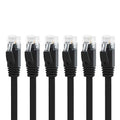 Yauhody CAT 6 Ethernet Cable 1.5ft 6-Pack Black, High Speed Solid Flat CAT6 by Yauhody