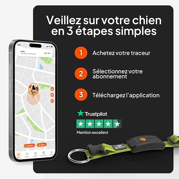 Weenect Dog XT - New GPS Collar for Dogs | XL Antenna | Waterproof | Ultra-Durable Integrated Julius-K9 Collar | Subscription Required