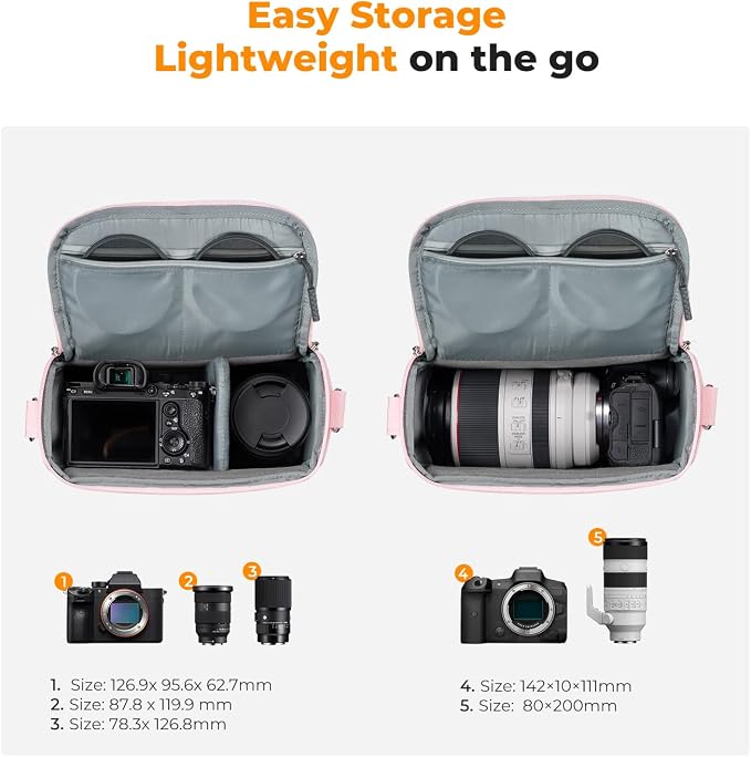 K&F CONCEPT Camera Sling Bag Small Crossbody Camera Case DSLR/SLR/Cute Compact - Image 2