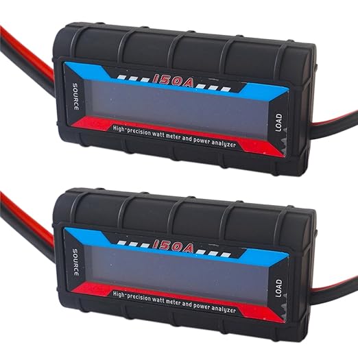 Proshopping 2Pcs 150A RC Watt Meter, DC 0-60V High Precision Power Analyzer, Volt Amp Watt Checker with Digital LCD Screen for Voltage/Current/Power/Charge/Energy Measurement