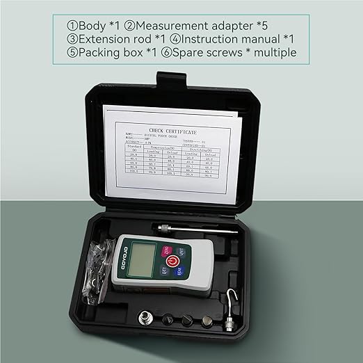 500N Digital Force Gauge High-Precision Trigger Pull Gauge for Tension & Compression Testing (N, kg, lb, oz) Push-Pull Meter with Real-Time/Peak/First Peak Modesfor Quality Control & Material Testing