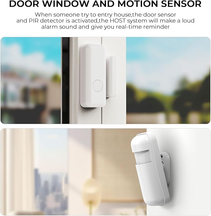 PGST Wireless Alarm System,Smart GSM 4G Home Security System with Door/Motion Sensors,Tuya APP Alerts,Compatible with Alexa&Google Assistant for Home,Villa,Apartment,Kids Safety,Pets