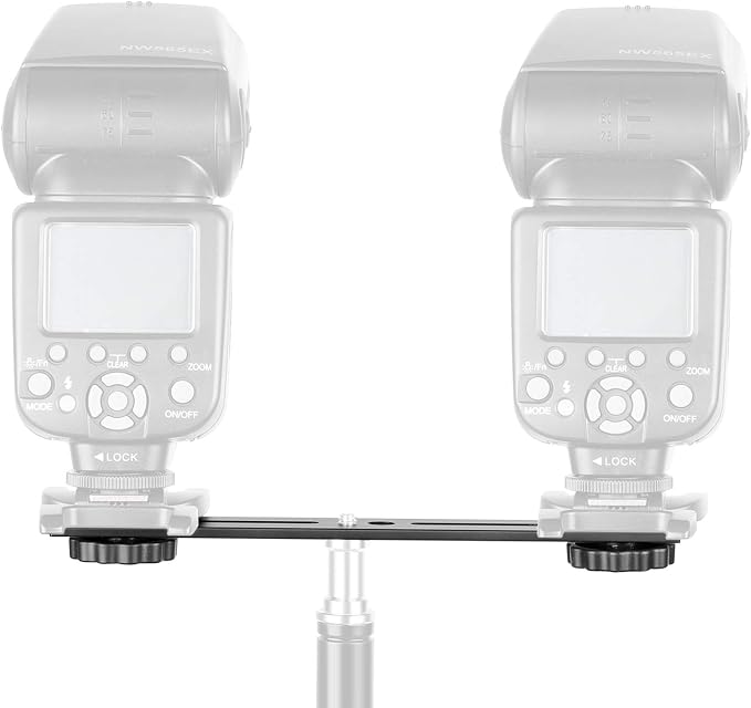 Neewer 8"/20.3cm Dual Camera Mount Tripod Bracket - Image 3