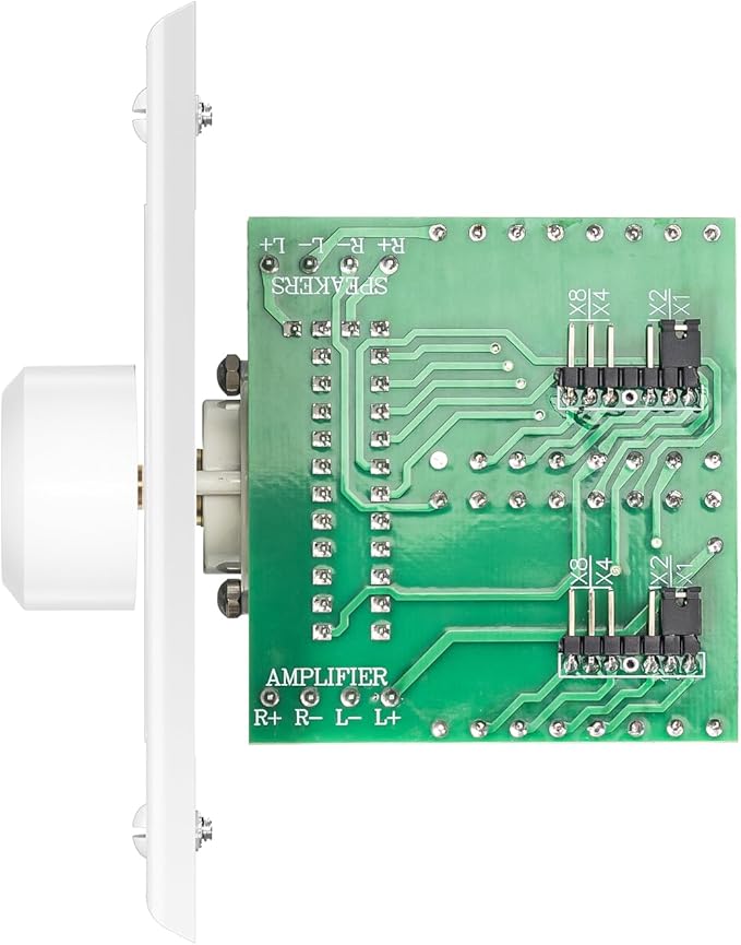RECOIL VC-R100 100W Impedance Matching Wall Mount Volume Control Knob, Flush in-Wall Plate Rotary Knob for Hi-Fi Home Audio, for Dedicated Audio Zone Volume Adjustment, White Ivory Plates Included