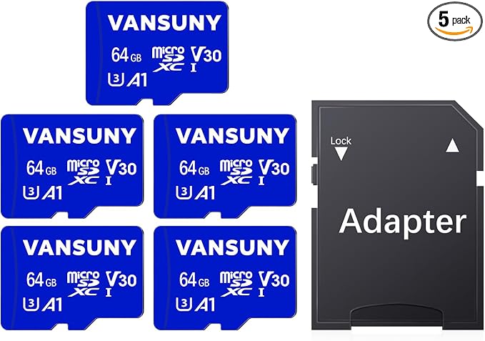 Vansuny Micro SD Card 64GB 5 Pack microSDXC Memory Card by VANSUNY