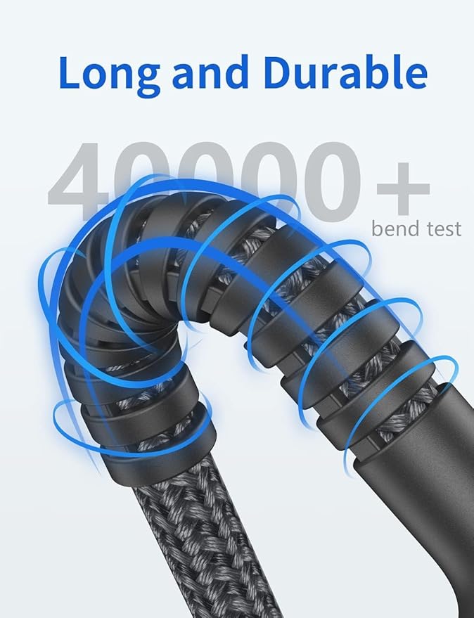 Extra Long USB A to USB C Cable 15FT, USB C Cable Fast Charging, Upgraded Extra Durable Braided USB C Cord for iPhone 17 16 15 Pro Max, MacBook Pro, Sam sung Galaxy S10 S9 Plus, LG and More-1Pack