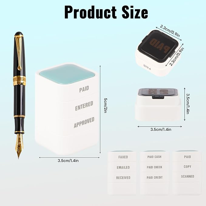 3-in-1 Paid Cash/Paid Check/Paid Credit Stamps in Full for Office, Pre Inked & Self Inking Rubber Finance Stamp Hand for Efficient Bookkeeping, Ordering, Accounting Work Business Management