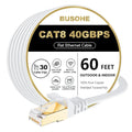 BUSOHE Cat 8 Ethernet Cable 60 FT, 40Gbps 2000Mhz High Speed Flat Cat8 Cable by BUSOHE
