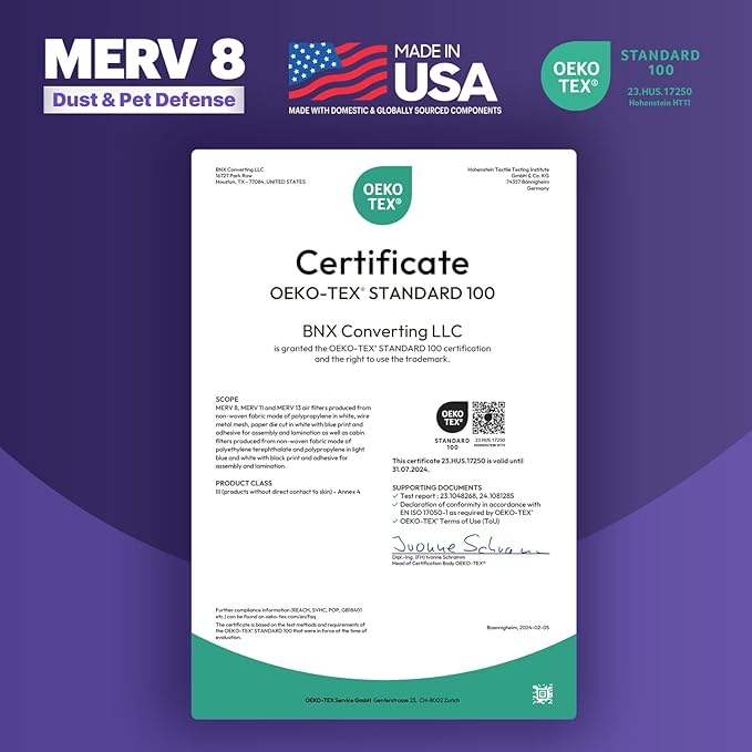 BNX TruFilter 12x30x1 Air Filter MERV 8 (4-Pack) - MADE IN USA – Dust & Pet Defense Electrostatic Pleated Air Conditioner HVAC AC Furnace Filters for Dust, Pet, Mold, Pollen MPR 600 – 700 & FPR 5